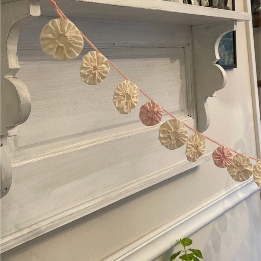 Handmade Pink Buntinting 57” - Soft Pink and White Garland